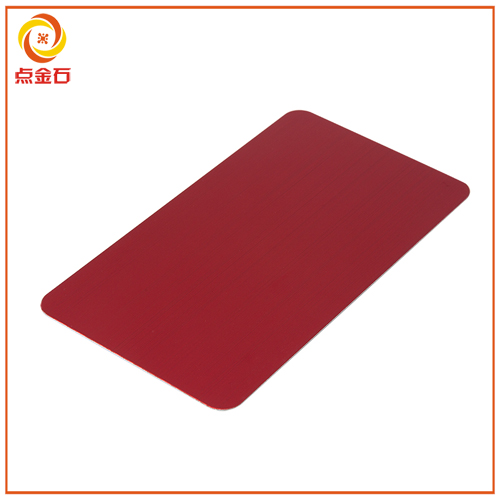 Stamped brushed aluminum sheet oxidation red
